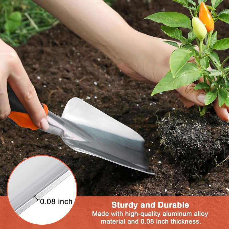 Garden Tools Set: Heavy Duty Shovel, Trowel & Rake 3-Pack