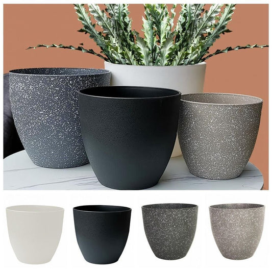 Frosted Stone Flower Pots - Durable European Style Planters