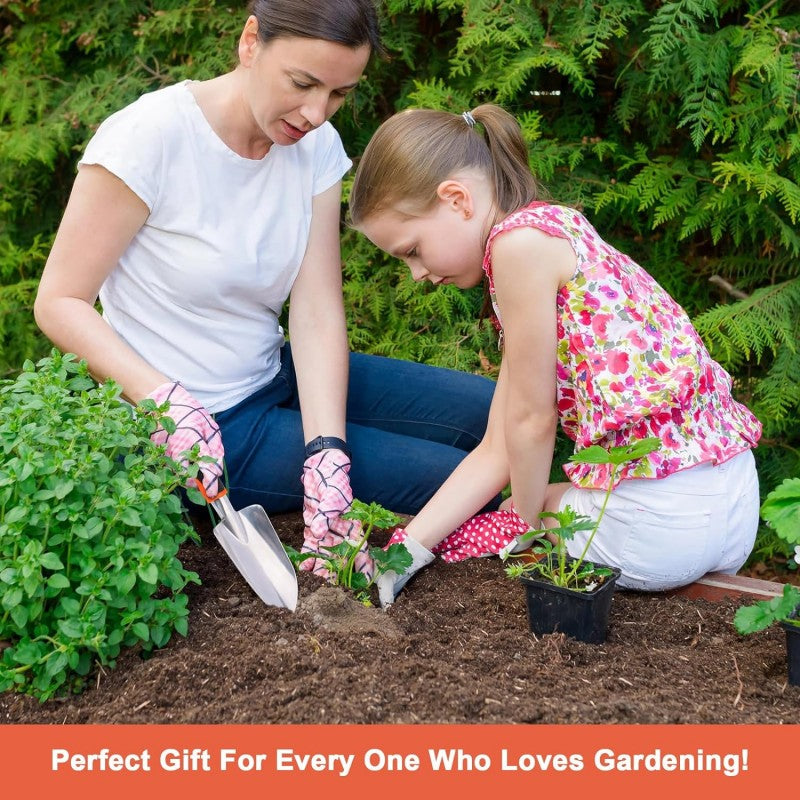Garden Tools Set: Heavy Duty Shovel, Trowel & Rake 3-Pack